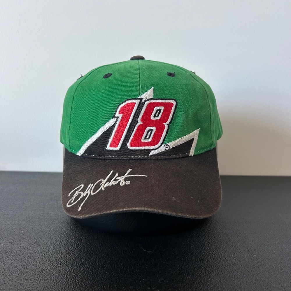 Vintage‎ 90s Bobby Labonte Hat Cap Snap Back Adjustable YOUTH Green Black Nascar